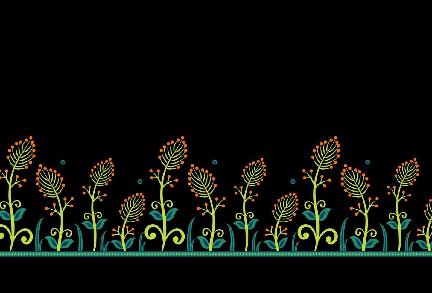Abstract pattern with floral elements vector