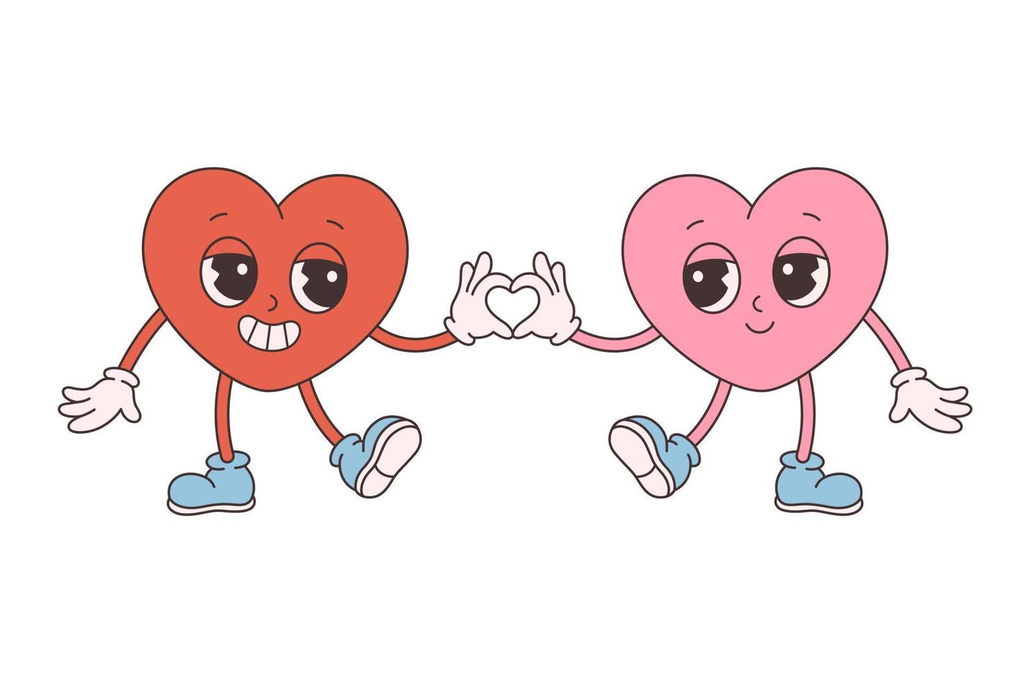 personajes de corazón de dibujos animados retro de moda. estilo maravilloso, vintage, estética de los años 70 y 60. feliz día de san valentín, pareja gay. 18874236 Vector en Vecteezy personajes de corazón de dibujos animados retro de moda. estilo maravilloso, vintage, estética de los años 70 y 60. feliz día de san valentín, pareja gay. 18874236 Vector en Vecteezy