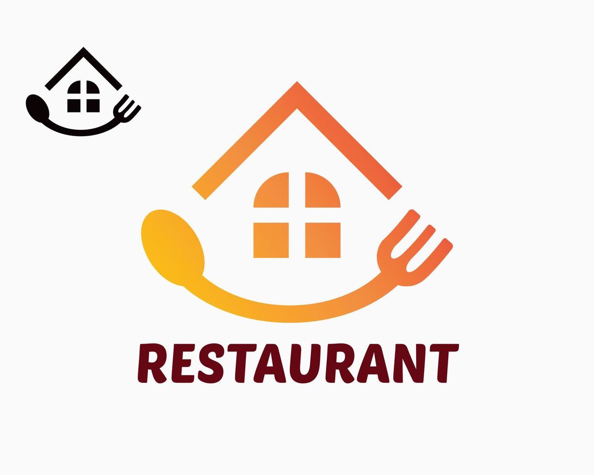 vector de plantilla de diseño de logotipo de restaurante feliz