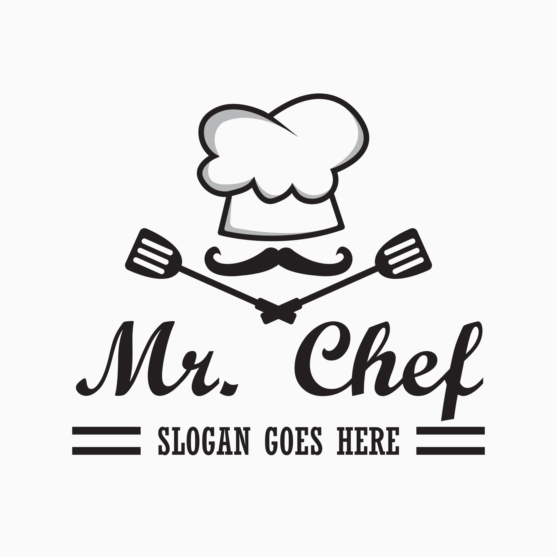 Mr. chef logo design template. food and restaurant logo. chef