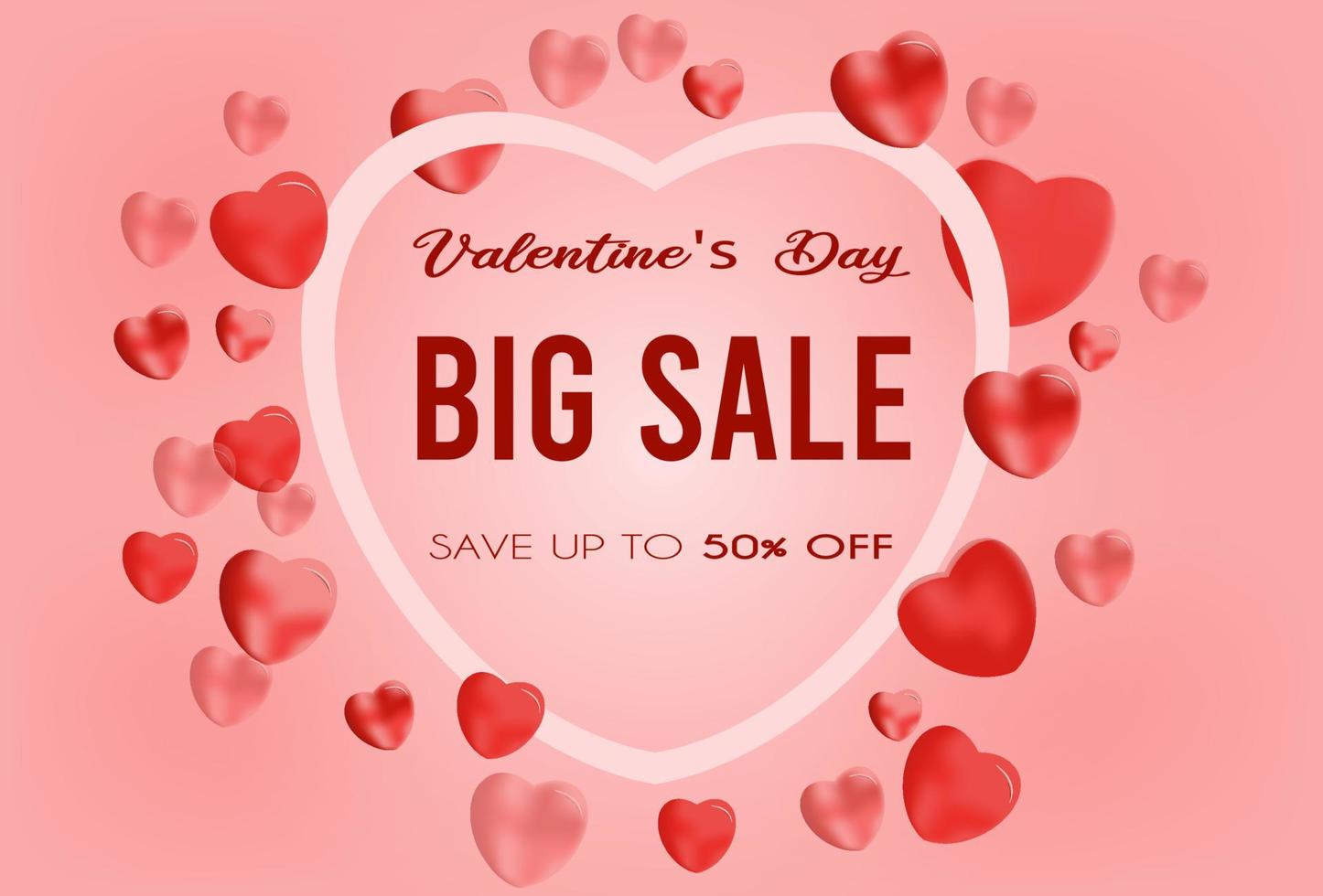 valentine sale banner design vector. background valentines day vector