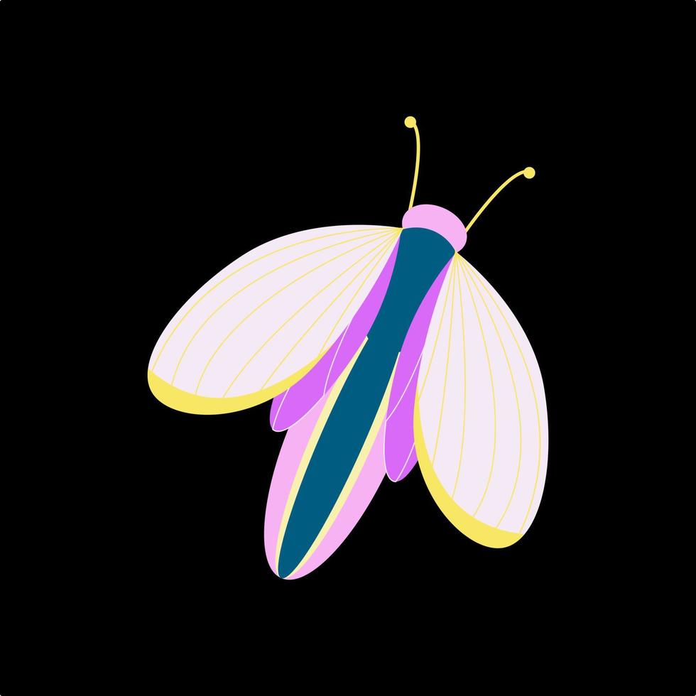 Vector Fantasy abstract moth. Beautiful insect with wings.