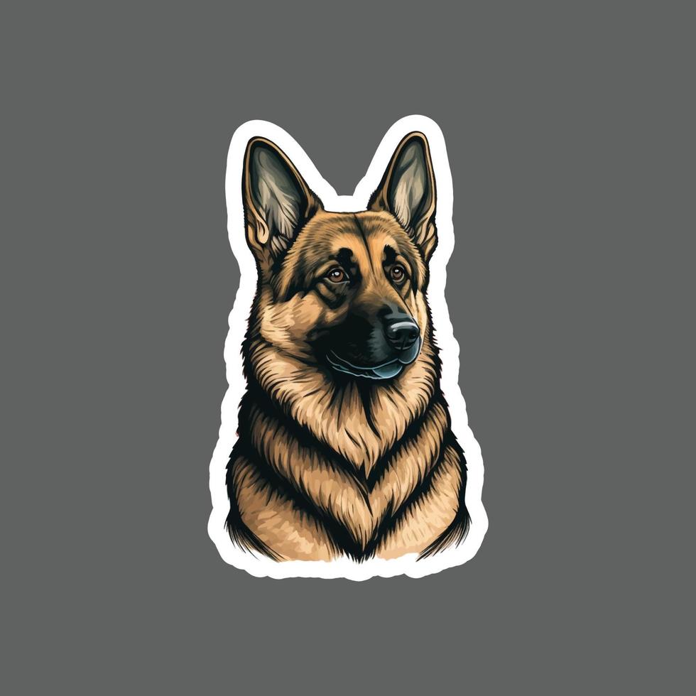 Sticker of German shepherd dog vector