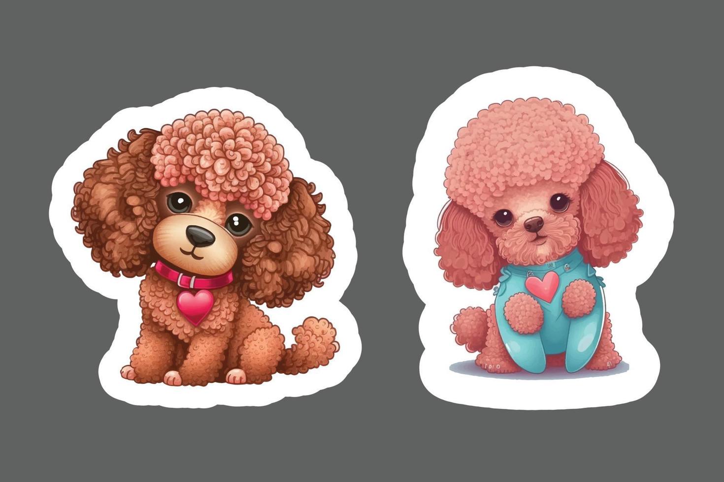 Sticker of Poodle with red valentine heart 18874600 Vector Art at Vecteezy