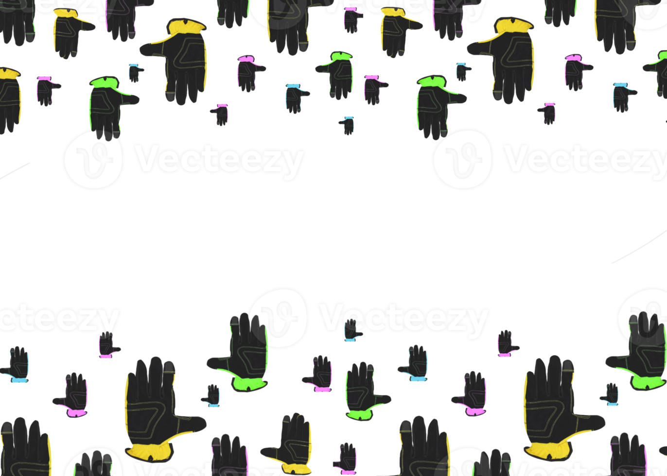 background of multi-colored work gloves png