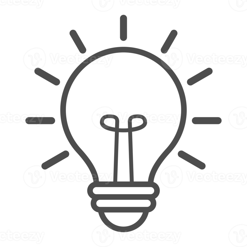 ljus Glödlampa ikon linje transparent bakgrund png