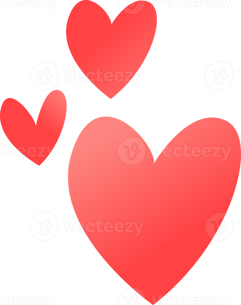 set of red heart png