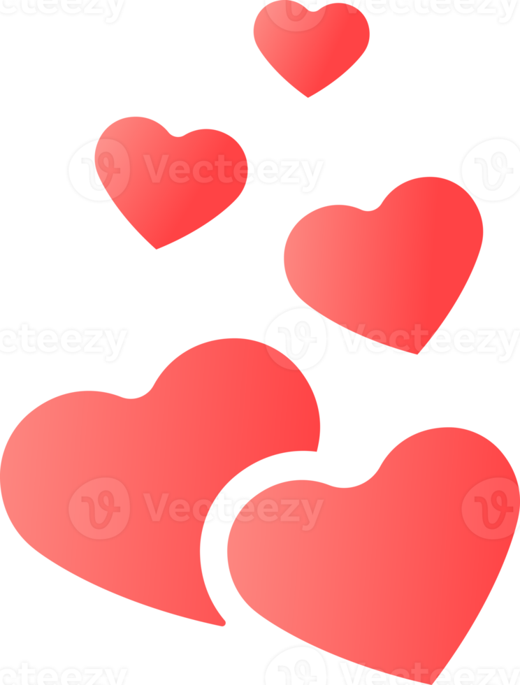 set of couple red heart png