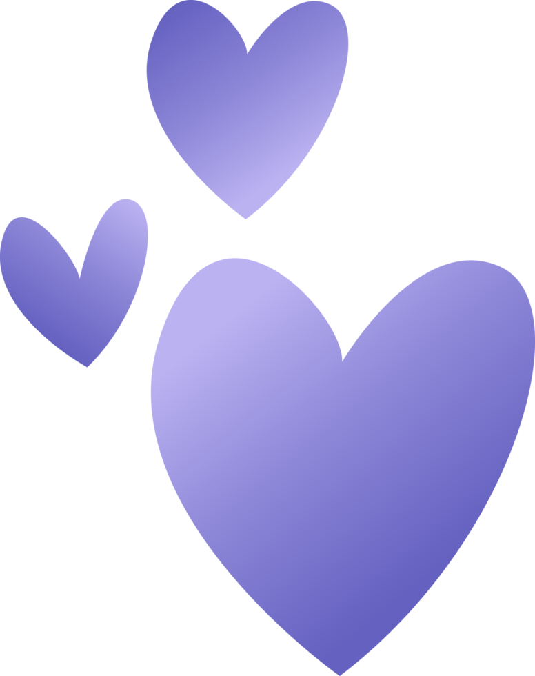 ensemble de coeur violet png