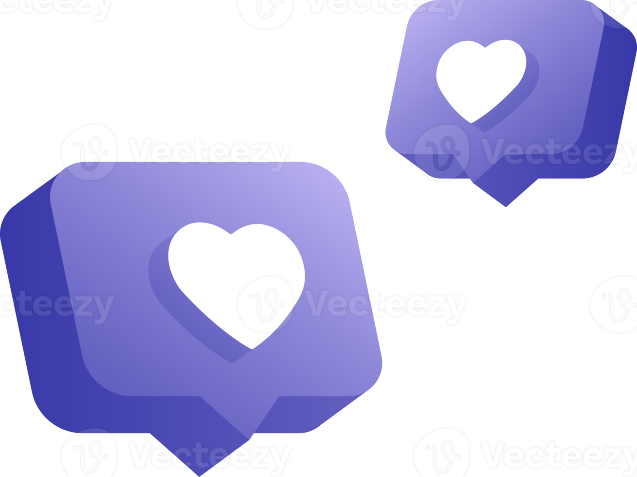 purple heart speech bubble png