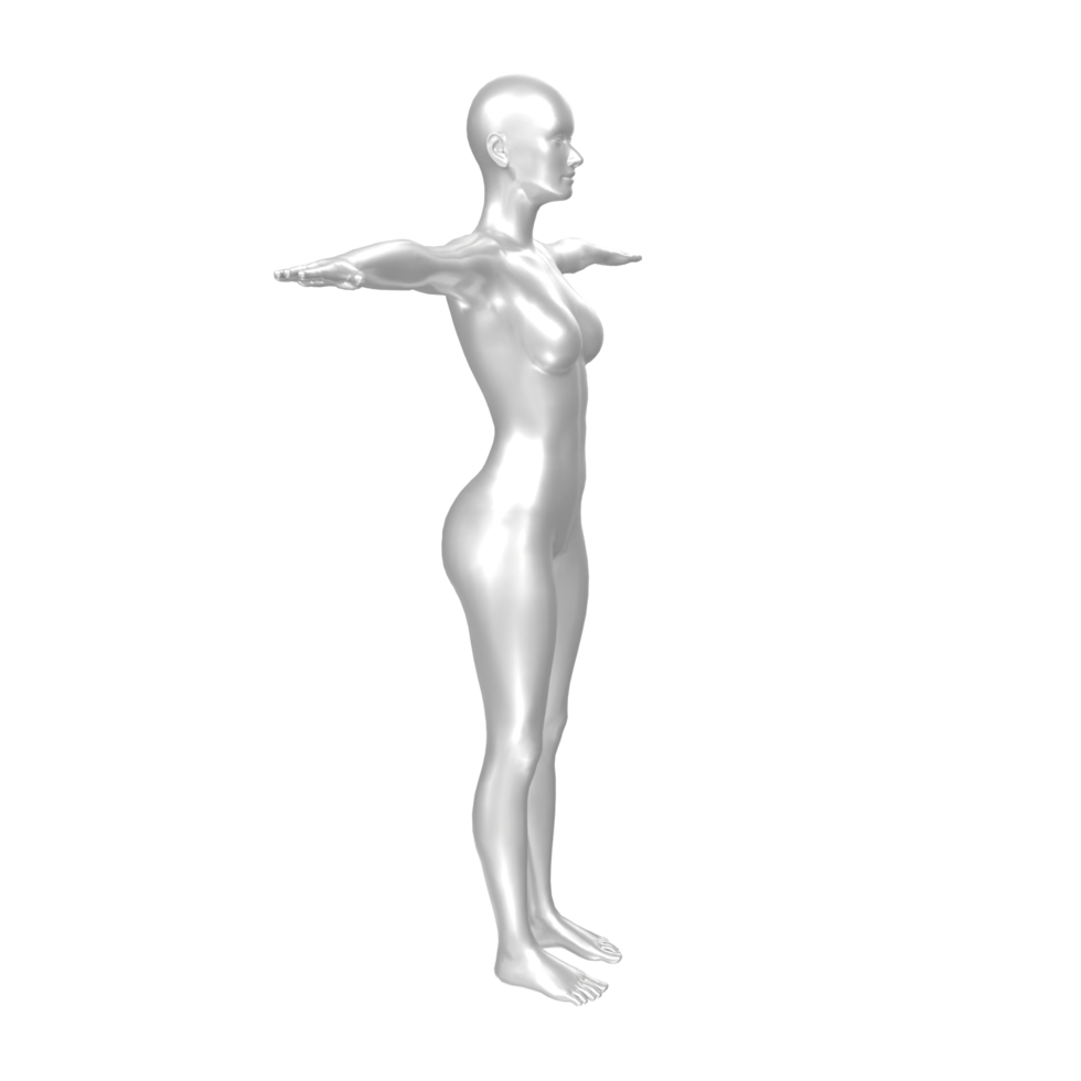 Female Basemesh isolated on transparent png