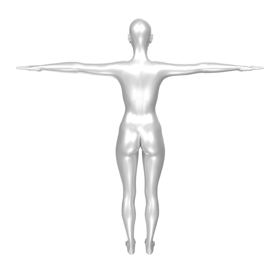 Female Basemesh isolated on transparent png