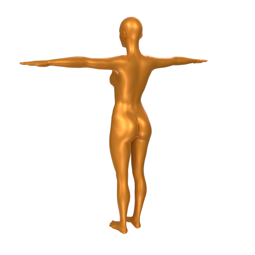 Female Basemesh isolated on transparent png