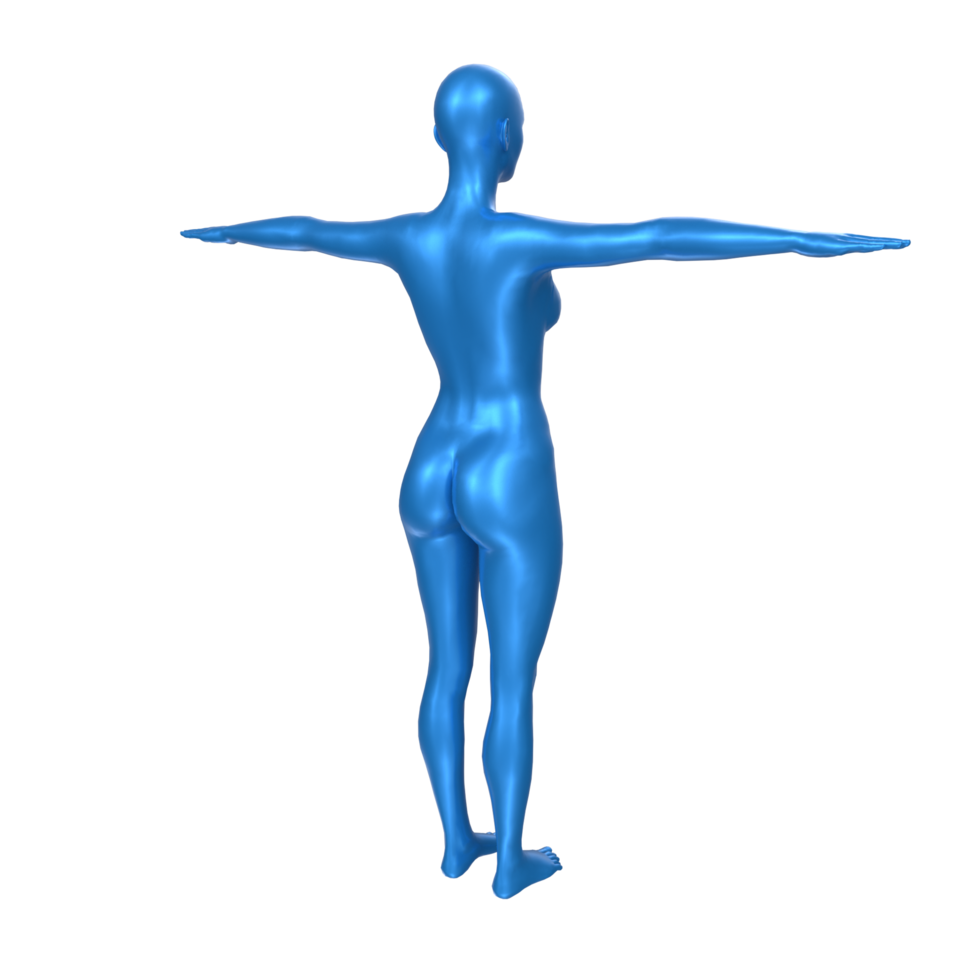 Female Basemesh isolated on transparent png