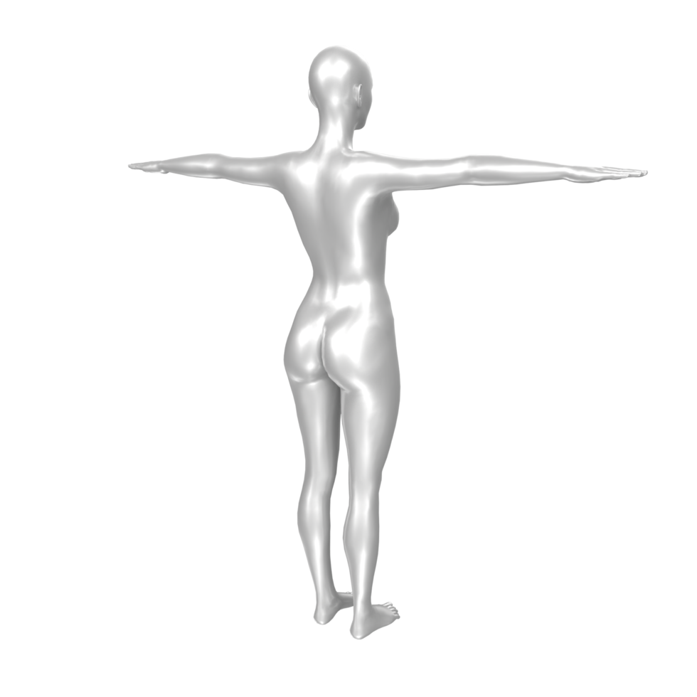 Female Basemesh isolated on transparent png