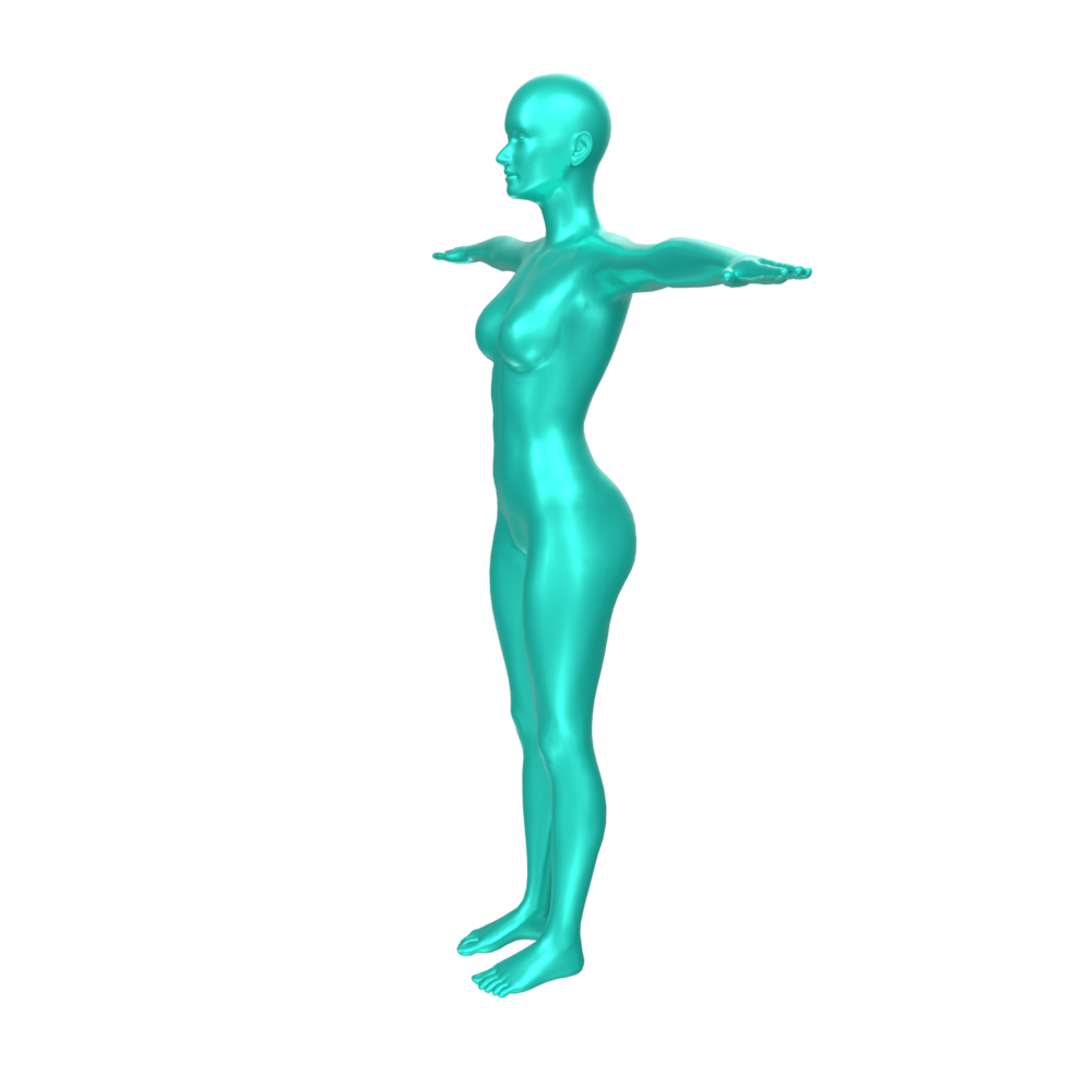 Female Basemesh isolated on transparent png