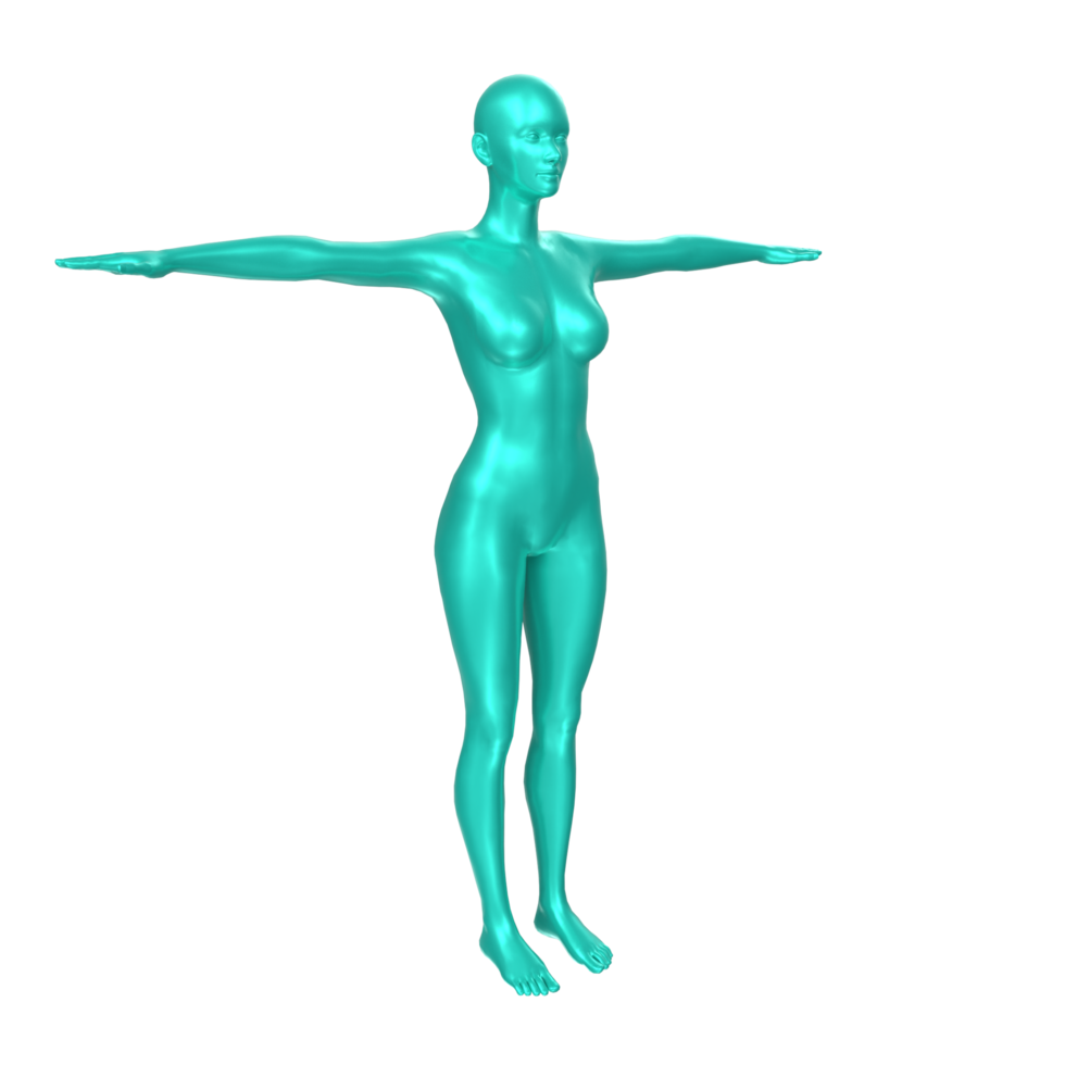 Female Basemesh isolated on transparent png
