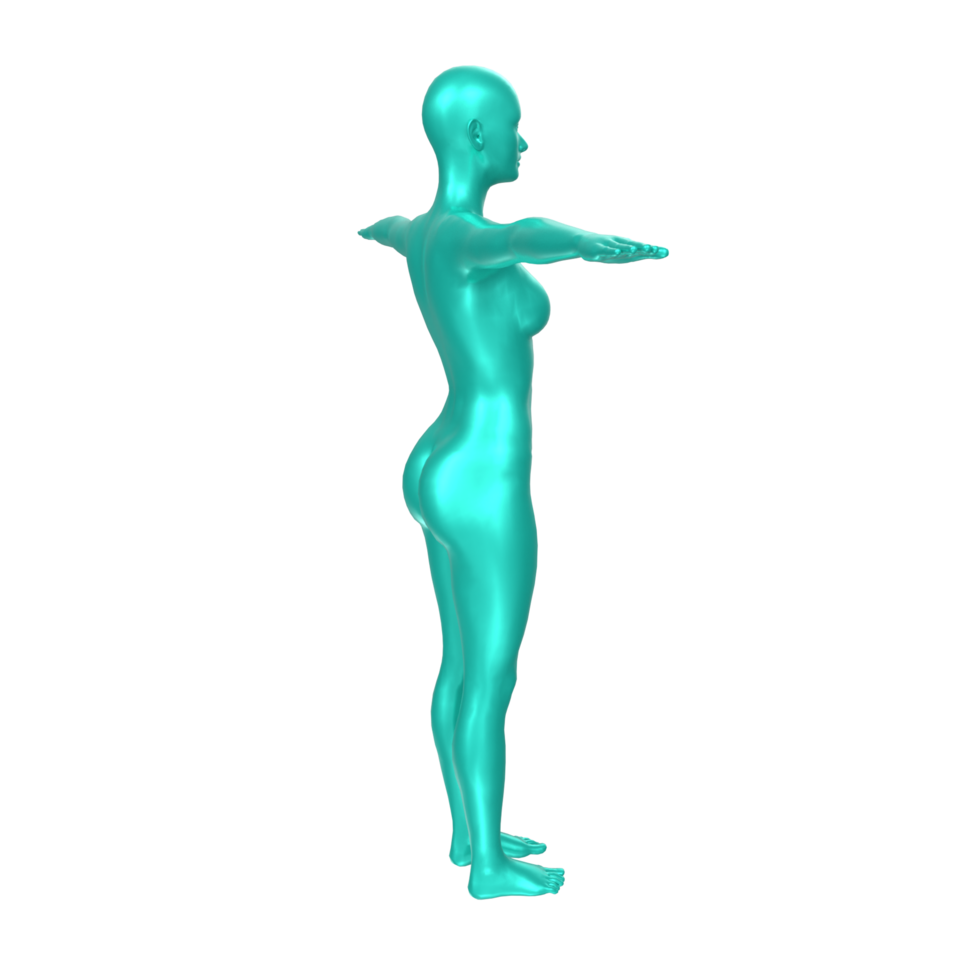 Female Basemesh isolated on transparent png