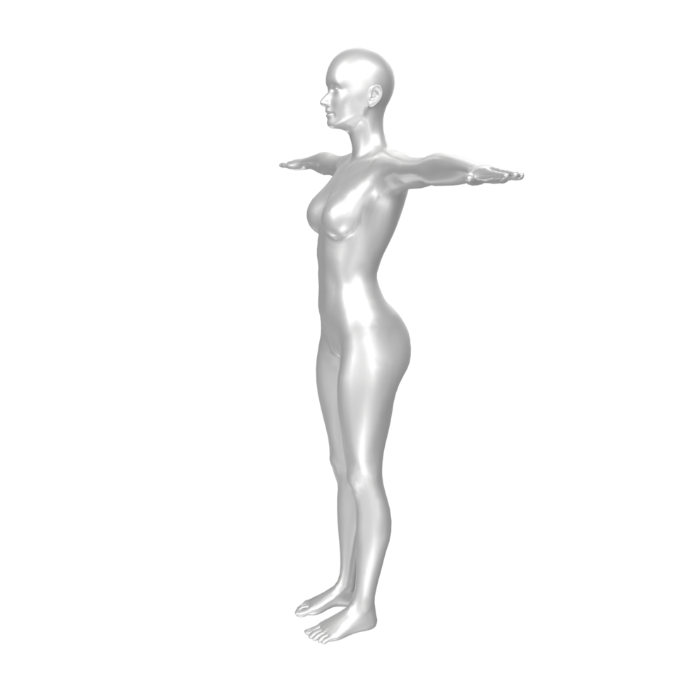 Female Basemesh isolated on transparent png