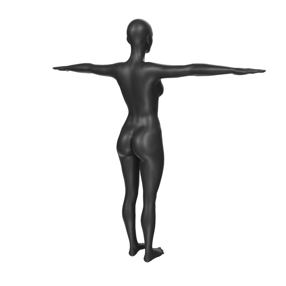 Female Basemesh isolated on transparent png