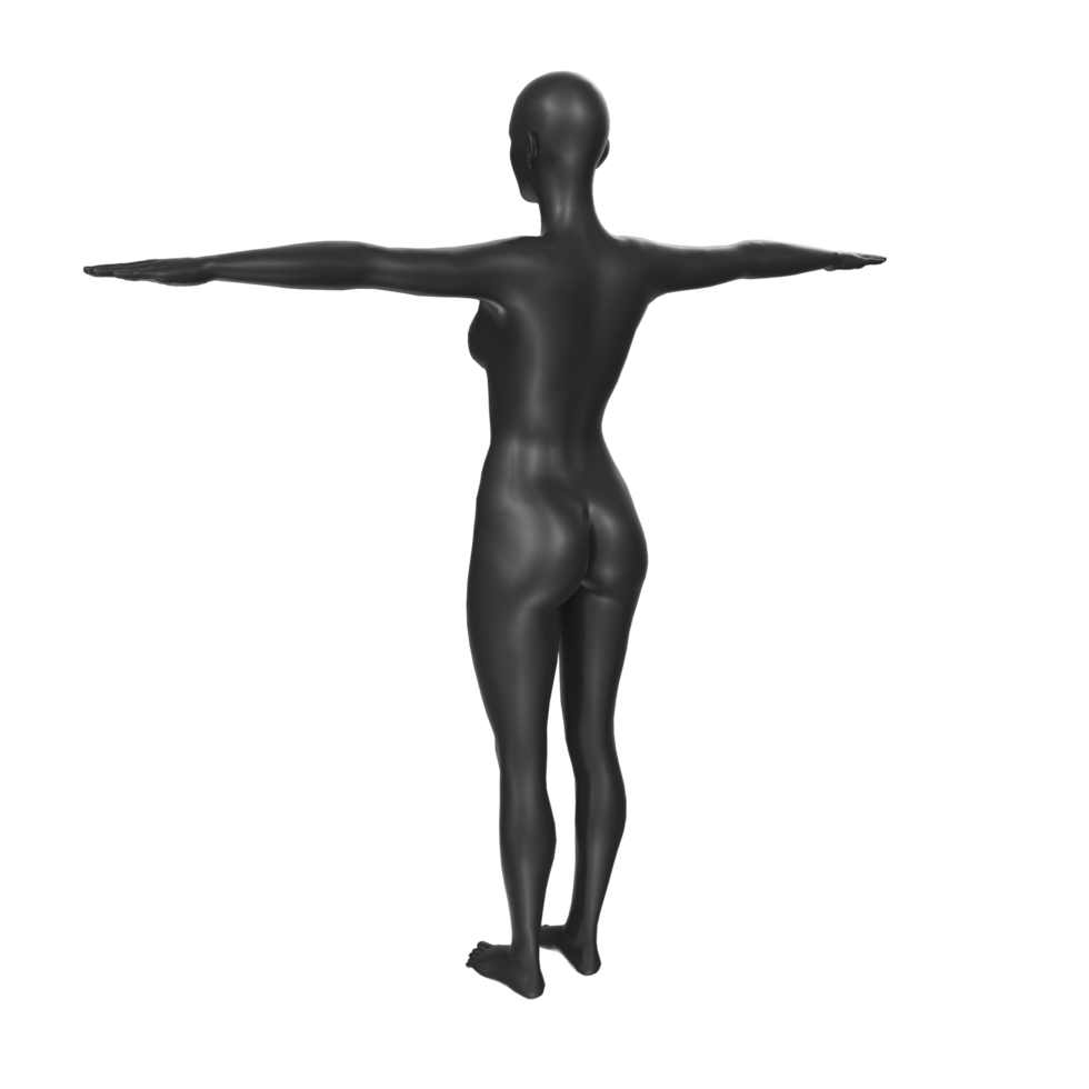 Female Basemesh isolated on transparent png