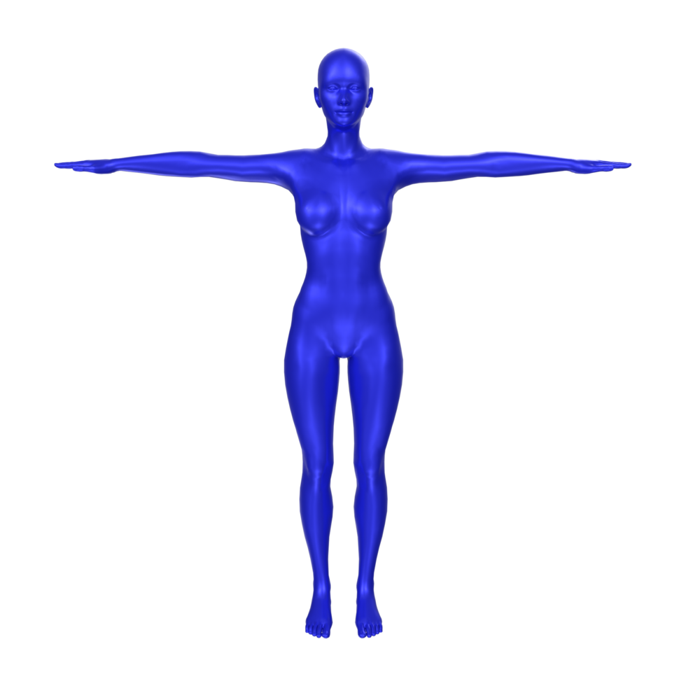 Female Basemesh isolated on transparent png