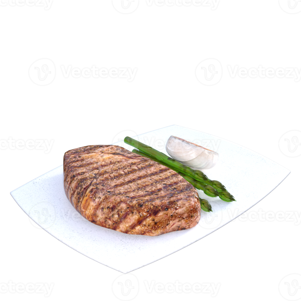 Beef steak food isolated 3d render png