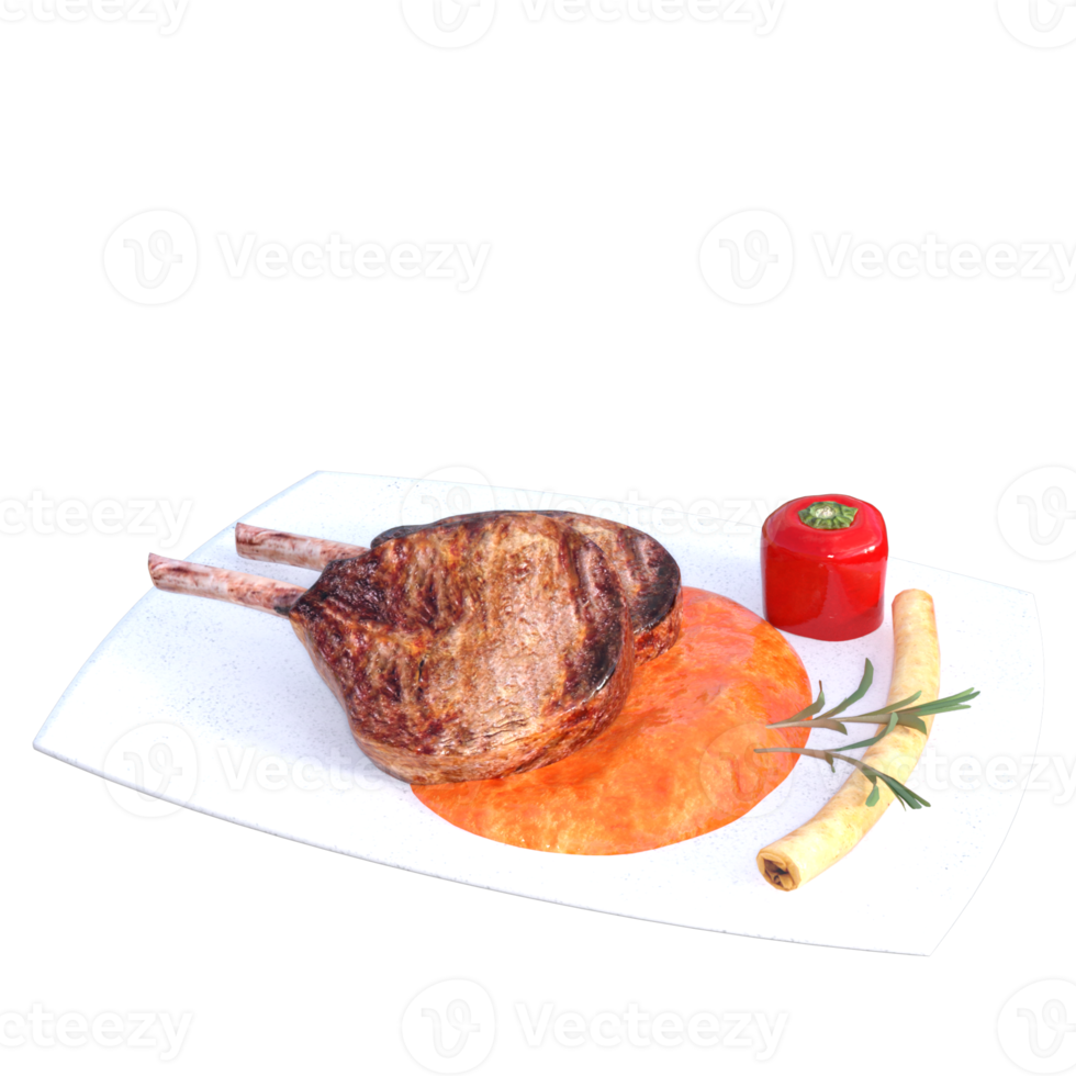 Beef steak food isolated 3d render png