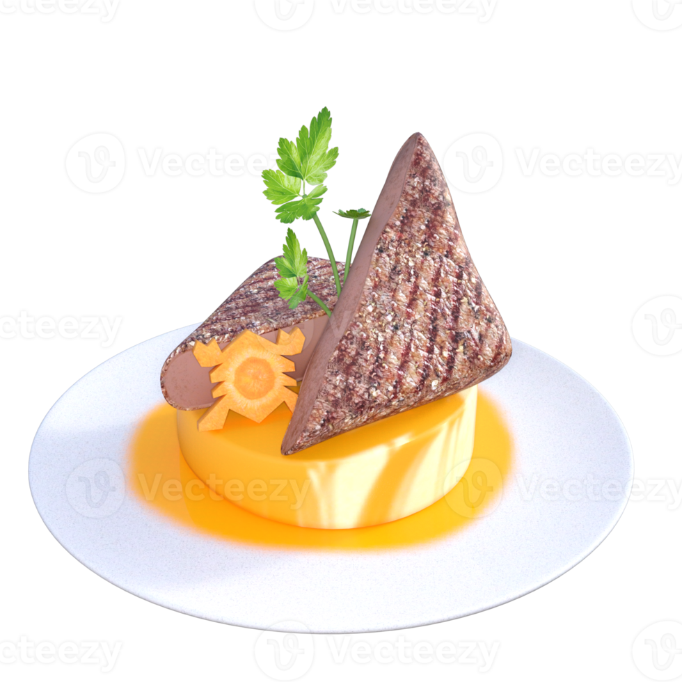 Beef steak food isolated 3d render png