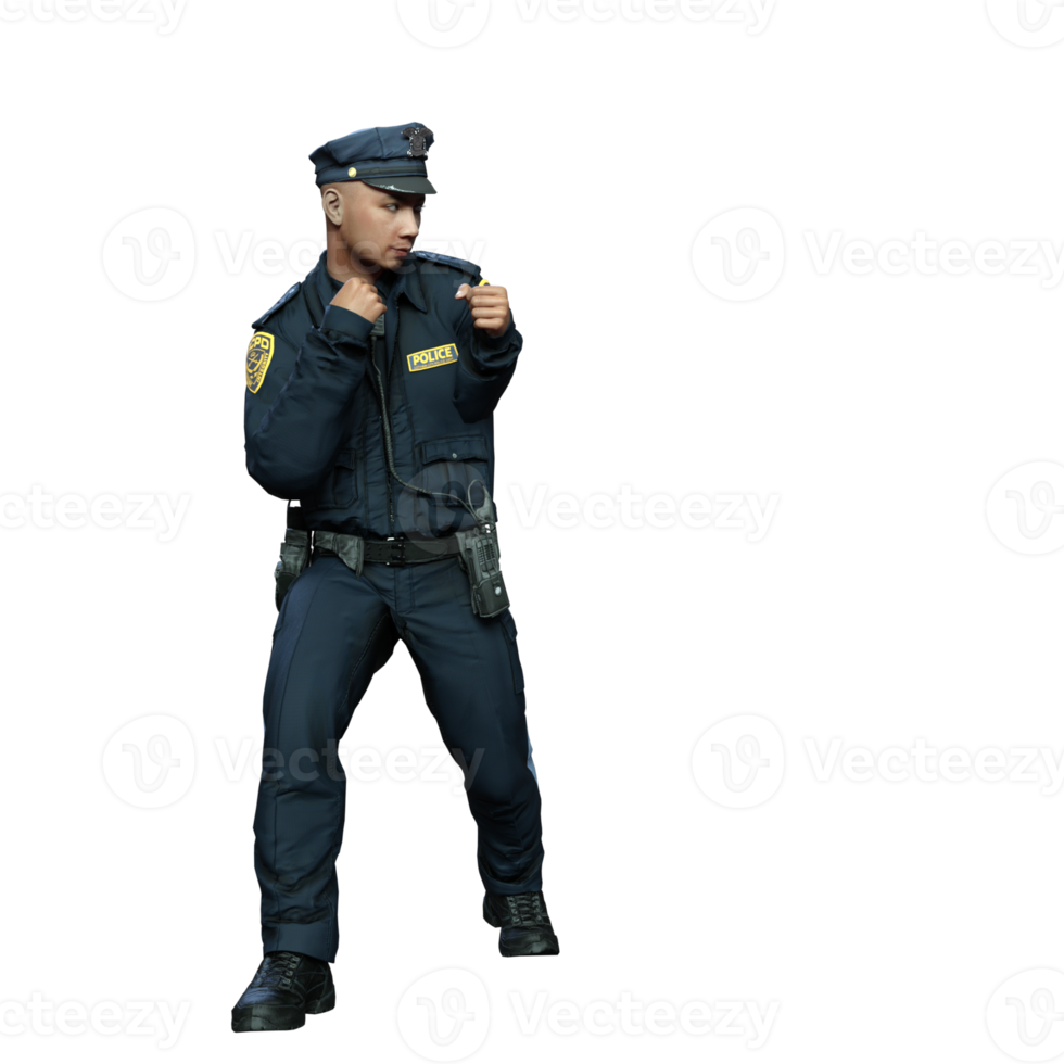 ilustración de personaje 3d de policía png