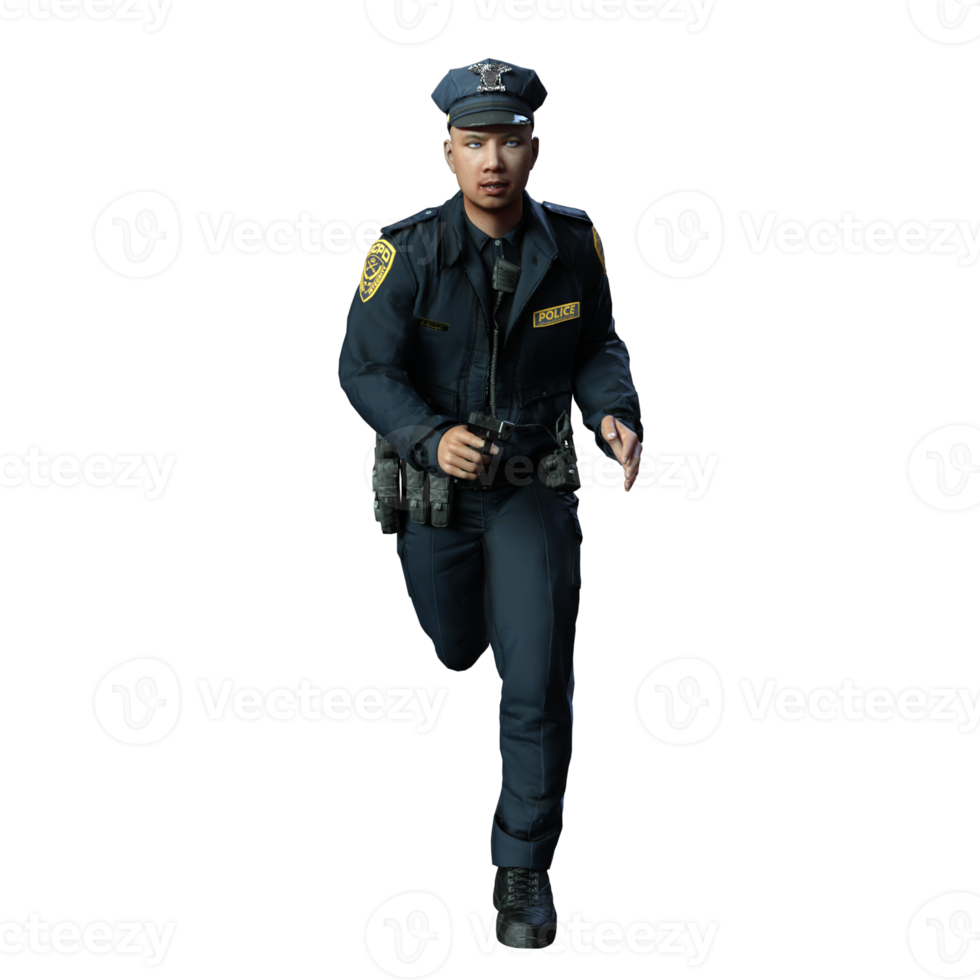 Policeman 3d character illustration png