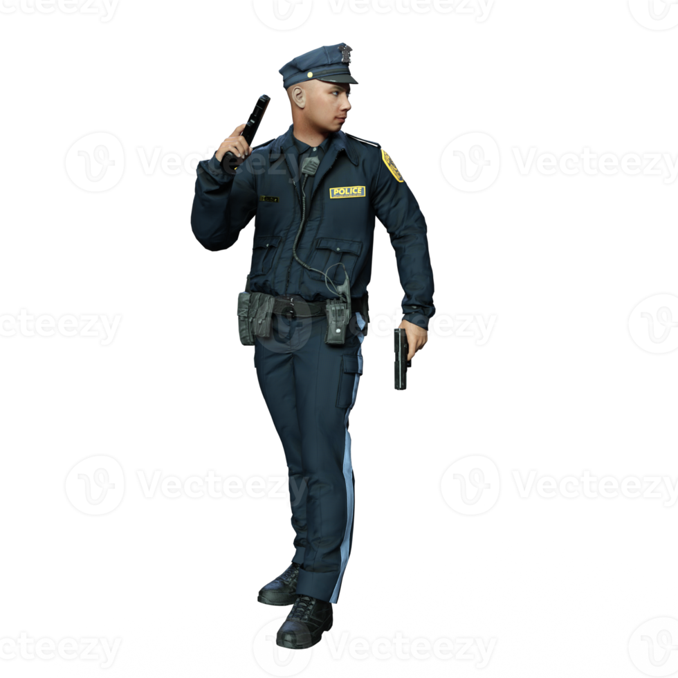 Policeman 3d character illustration png