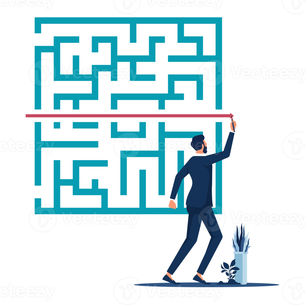 Solving business problem to success concept png