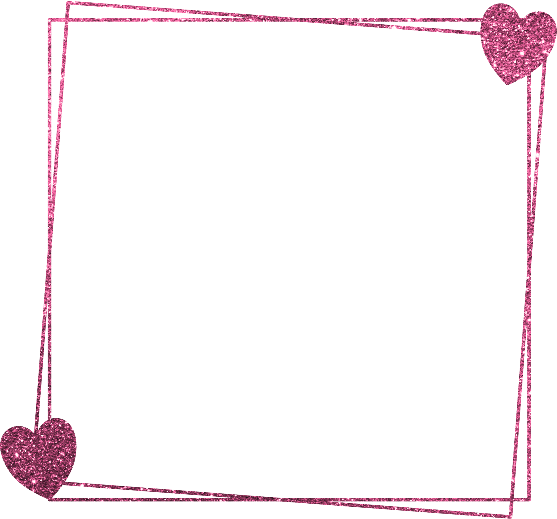 Pink Glitter Frame With Heart 18875788 PNG