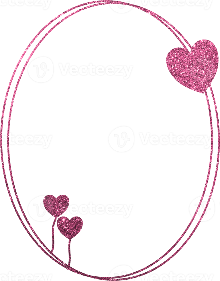Pink Glitter Frame With Heart png