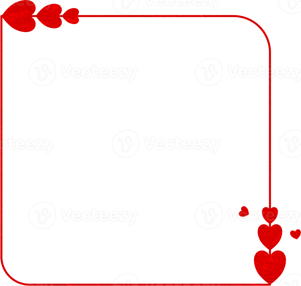 moldura de textura vermelha com coração png