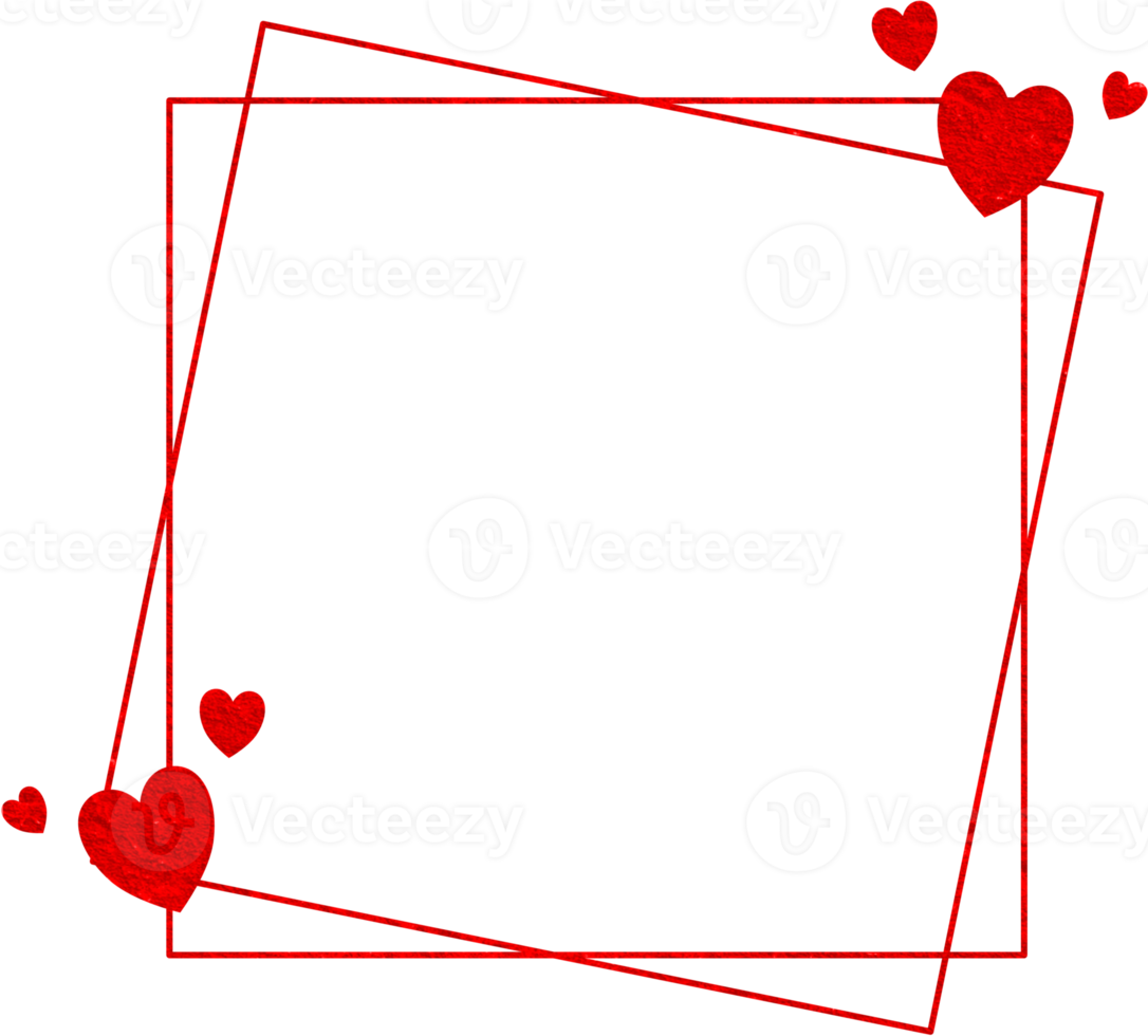 Red Texture Frame With Heart png
