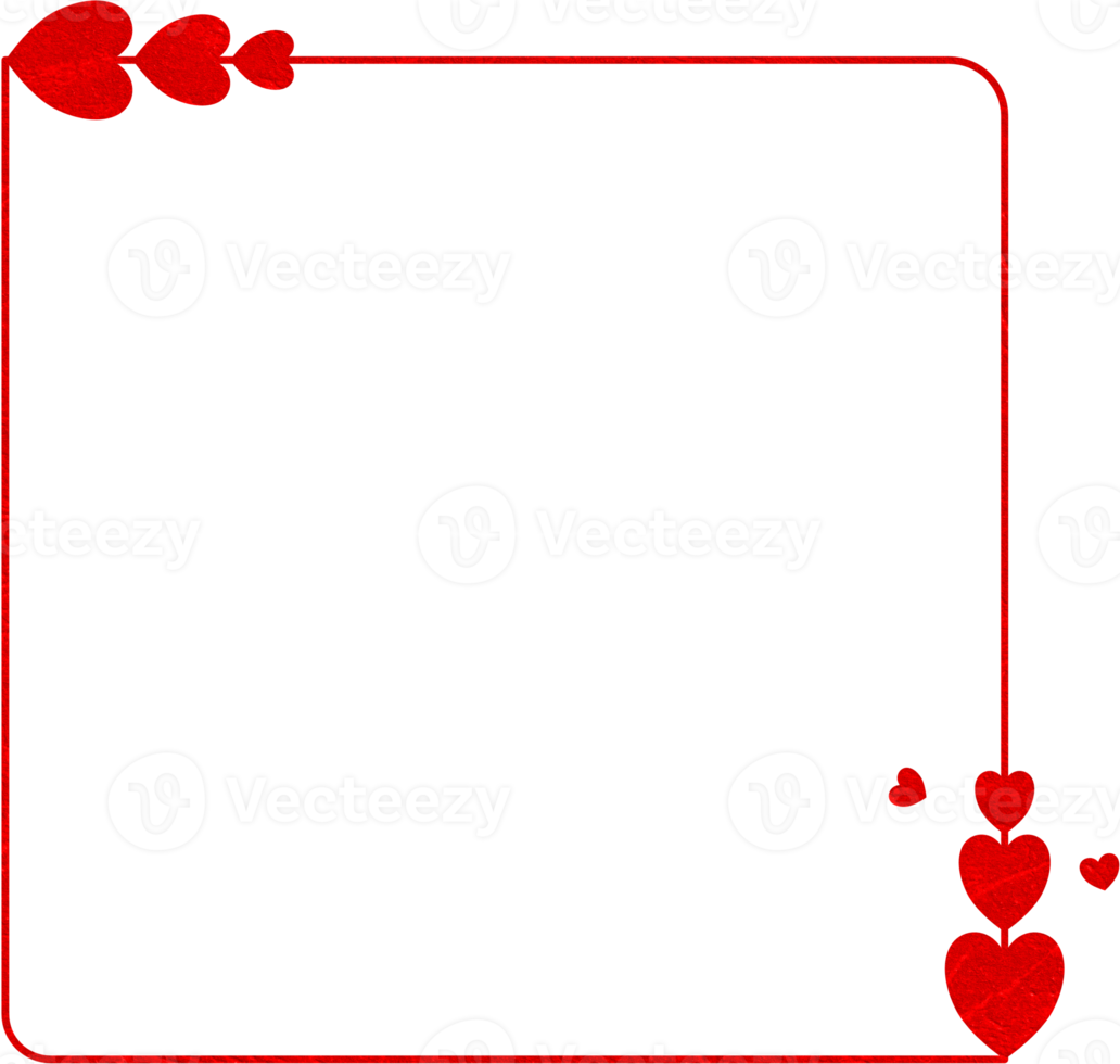 moldura de textura vermelha com coração png