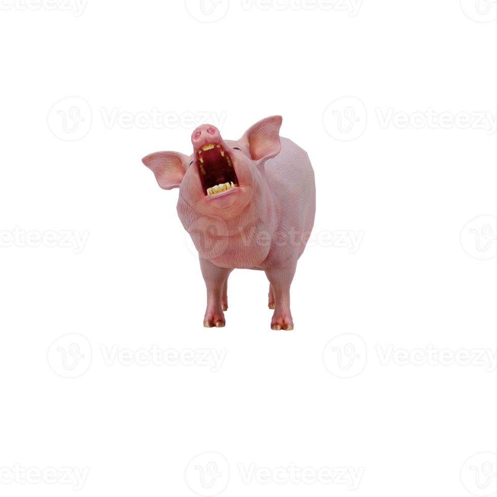 3d pig isolated png