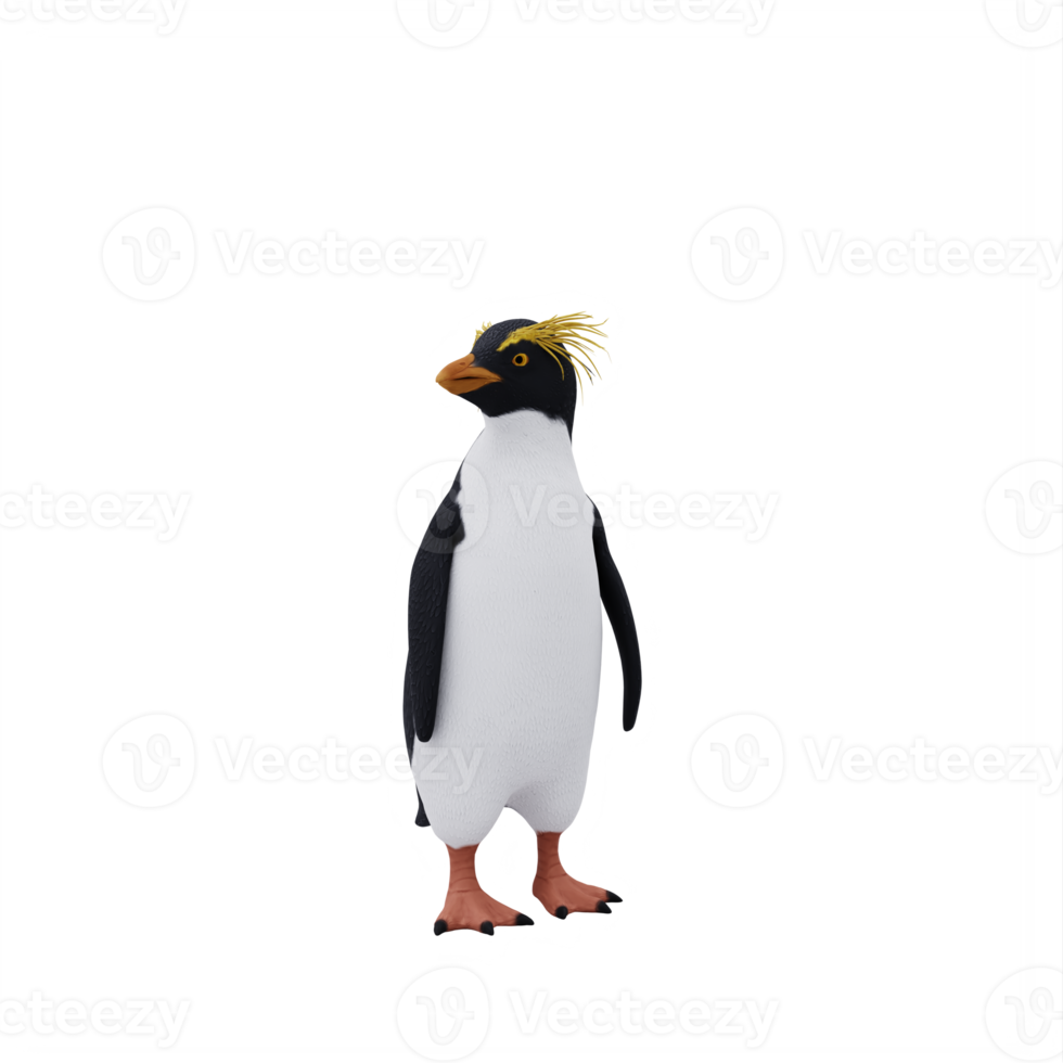 pinguim com crista ereto isolado png