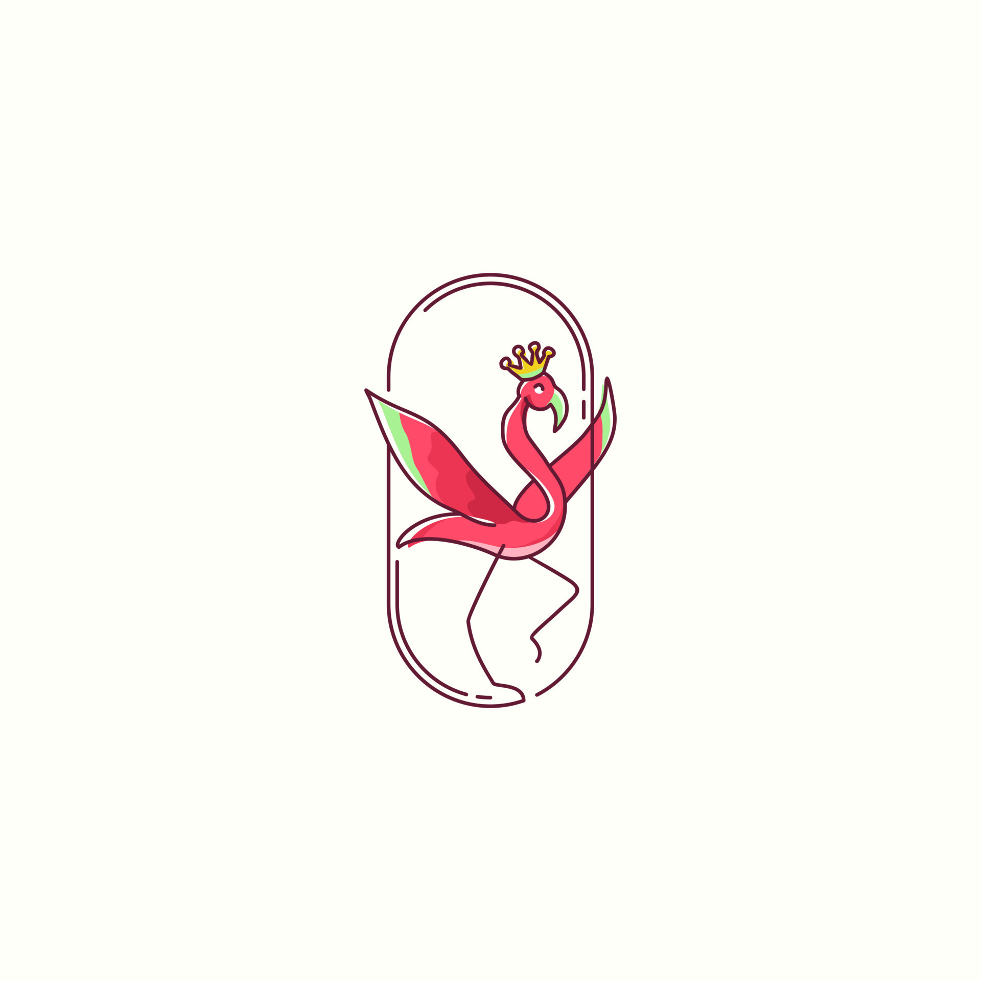 illustration vector graphic badge, mascot, logo. pink red swan flamingo 18876261 Vector Art at Vecteezy
