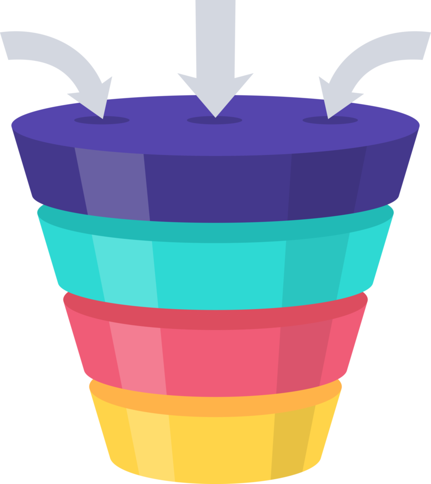 Funnel infographic presentation template png