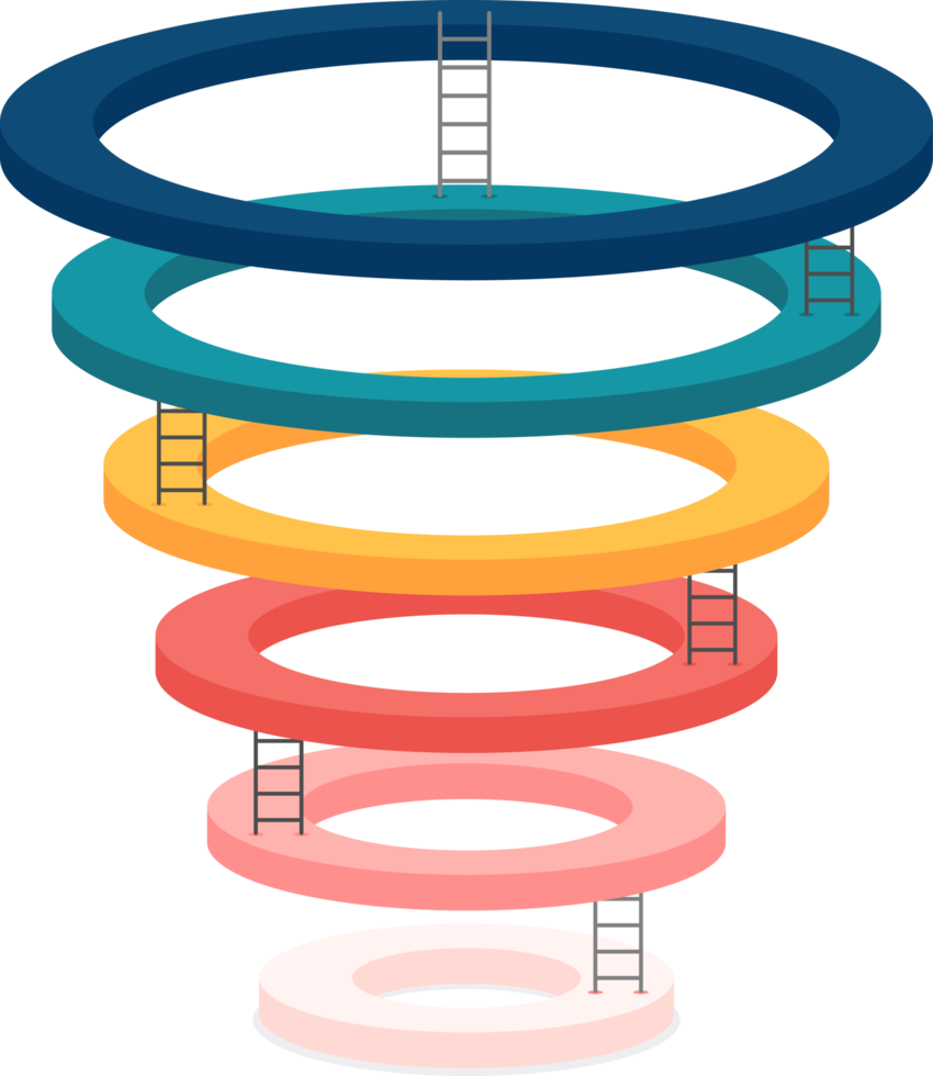 Funnel infographic presentation template png
