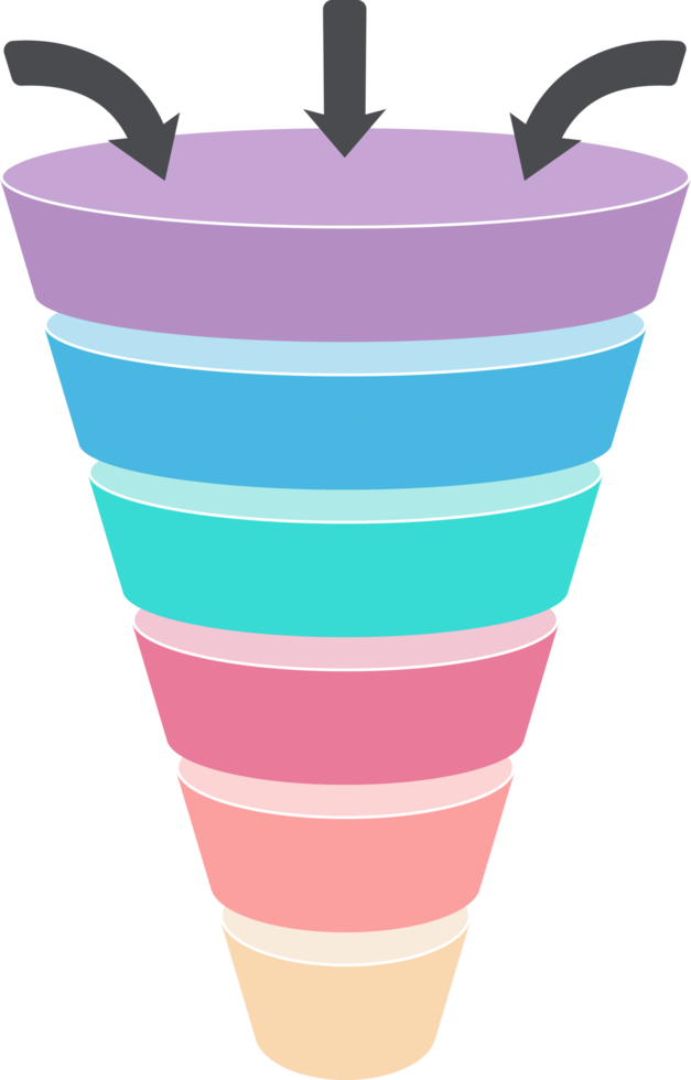 Funnel infographic presentation template png