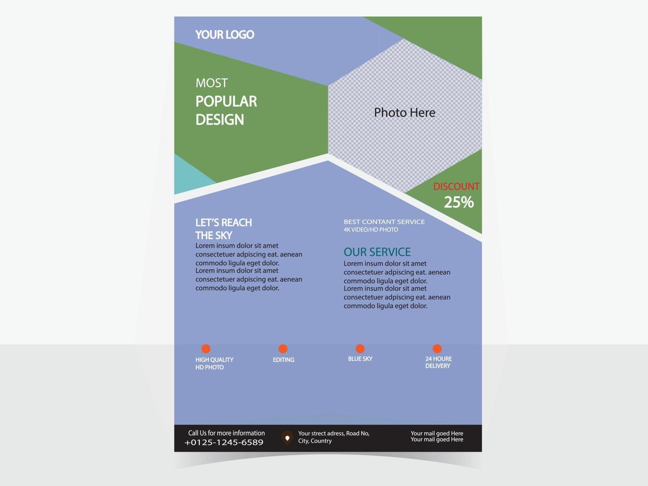 Modern corporate flyer design free vector a4