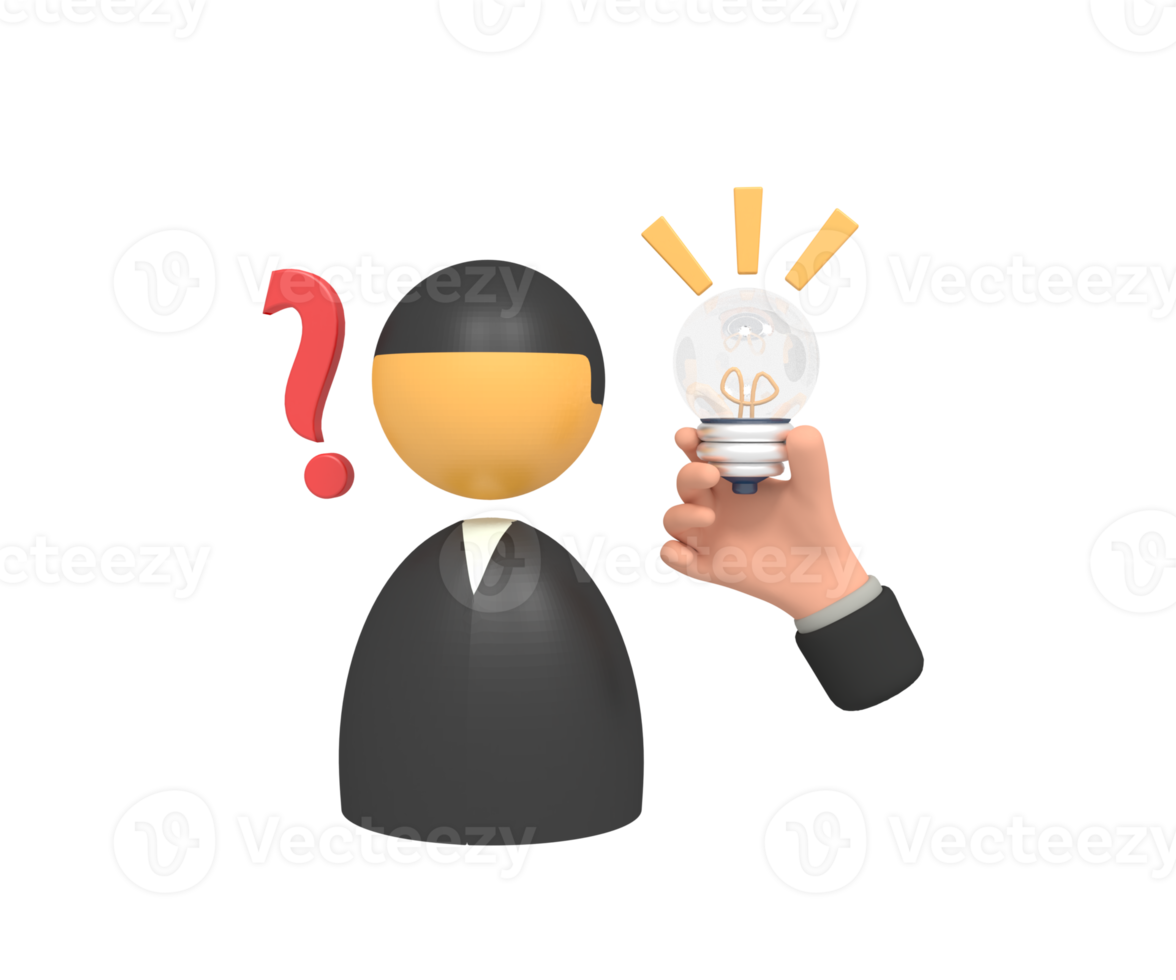 3d illustration of giving idea solution png