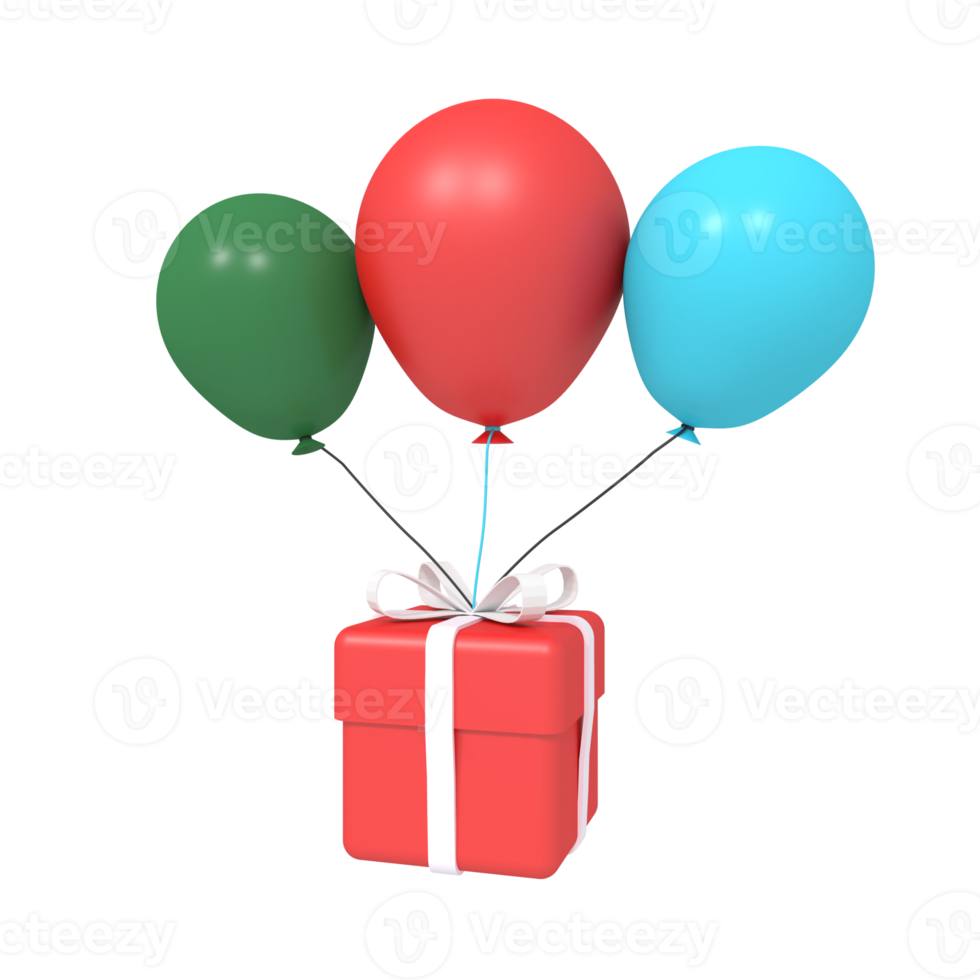 3d illustration of a balloon gift png