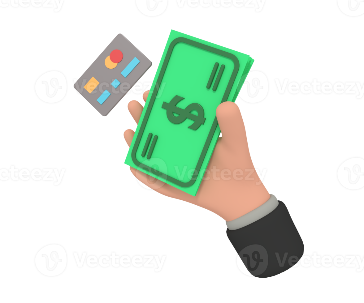 3d illustration of cash money png
