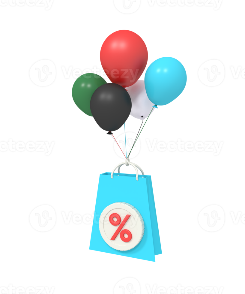 3d illustration of a balloon gift png