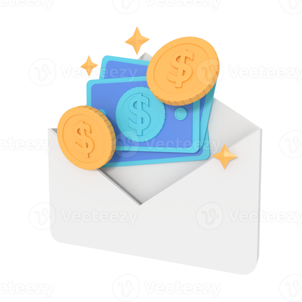 3d illustration of cash money png